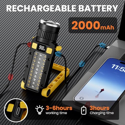 44% Off Rechargeable LED Magnetic Work Light with 7 Modes - Image 4