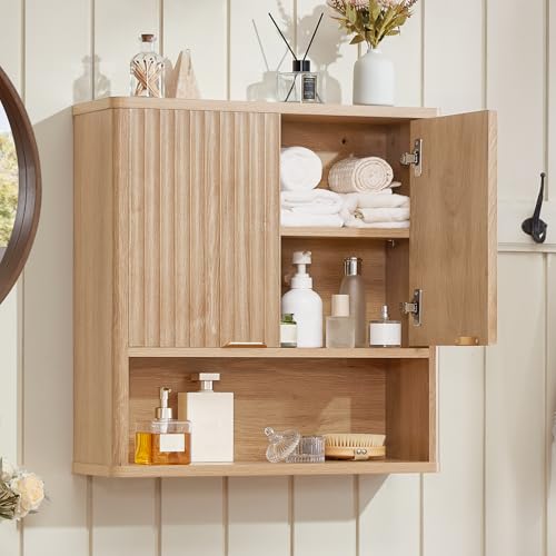 50% Off LEYAOYAO Fluted Wall-Mounted Bathroom Storage Cabinet
