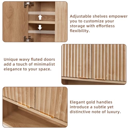 50% Off LEYAOYAO Fluted Wall-Mounted Bathroom Storage Cabinet - Image 3