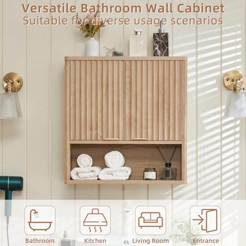 50% Off LEYAOYAO Fluted Wall-Mounted Bathroom Storage Cabinet - Image 5