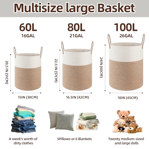 Save 41% on OIAHOMY 60L Cotton Laundry Basket Hamper - Image 2