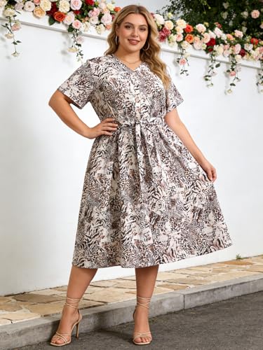 45% Off Plus Size Summer Midi Dress with Pockets - Image 2