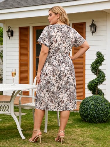 45% Off Plus Size Summer Midi Dress with Pockets - Image 6