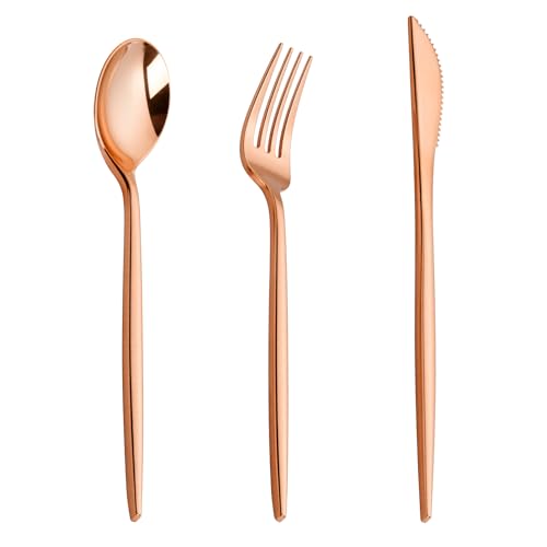 50% Off PULOTE Rose Gold Plastic Silverware Set (150 PCS) - Image 1
