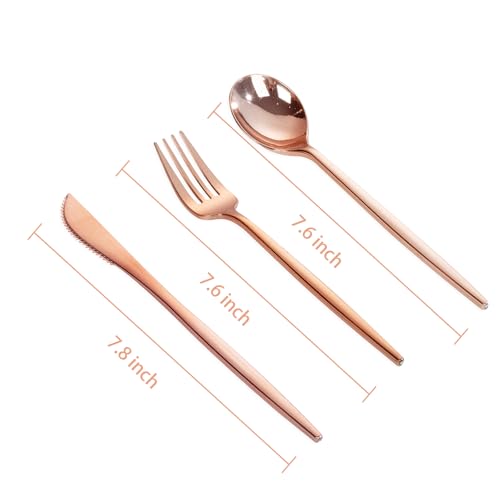 50% Off PULOTE Rose Gold Plastic Silverware Set (150 PCS) - Image 2