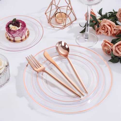 50% Off PULOTE Rose Gold Plastic Silverware Set (150 PCS) - Image 3
