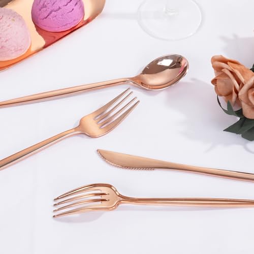 50% Off PULOTE Rose Gold Plastic Silverware Set (150 PCS) - Image 4