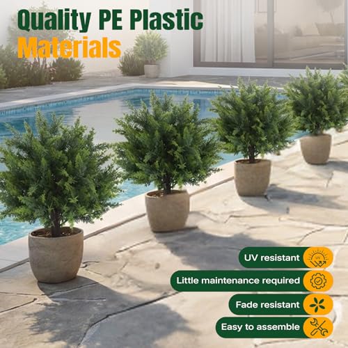 50% Off Set of 2 Artificial Cypress Topiary Trees - Image 4