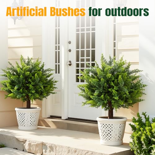 50% Off Set of 2 Artificial Cypress Topiary Trees - Image 5