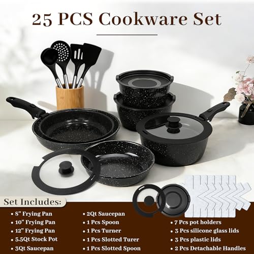50% Off Colourcoco 25-Piece Non-Stick Cookware Set - Image 2