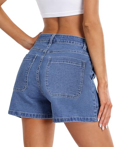 50% Off SEASEESI High Waisted Stretchy Denim Shorts - Image 2