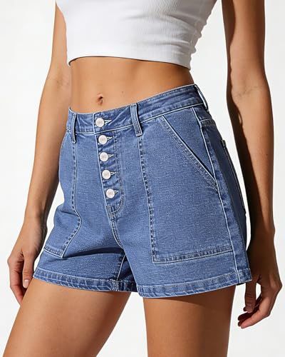 50% Off SEASEESI High Waisted Stretchy Denim Shorts - Image 4