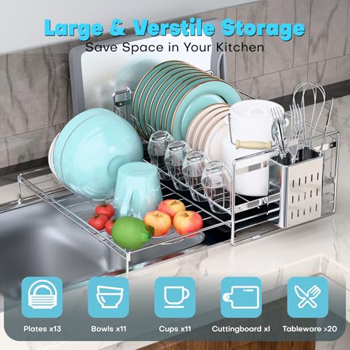 57% Off Azevix Stainless Steel Expandable Dish Drying Rack - Image 4