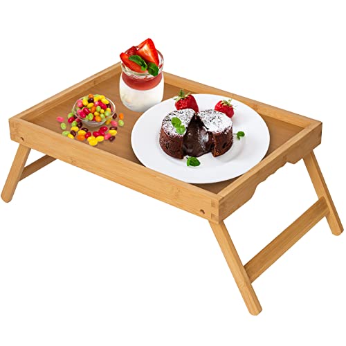 Save 28% on Artmeer Bamboo Bed Tray Table with Folding Legs