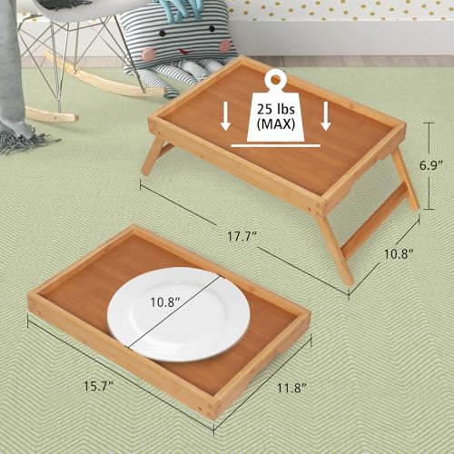 Save 28% on Artmeer Bamboo Bed Tray Table with Folding Legs - Image 4