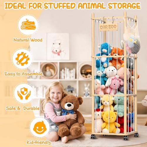 50% Off Belveora Wooden Stuffed Animal Storage Organizer - Image 3