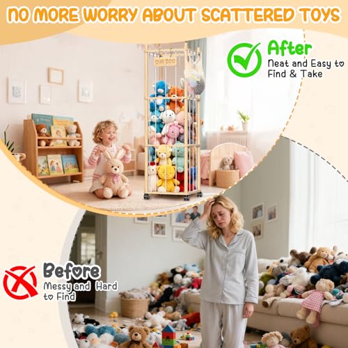 50% Off Belveora Wooden Stuffed Animal Storage Organizer - Image 7