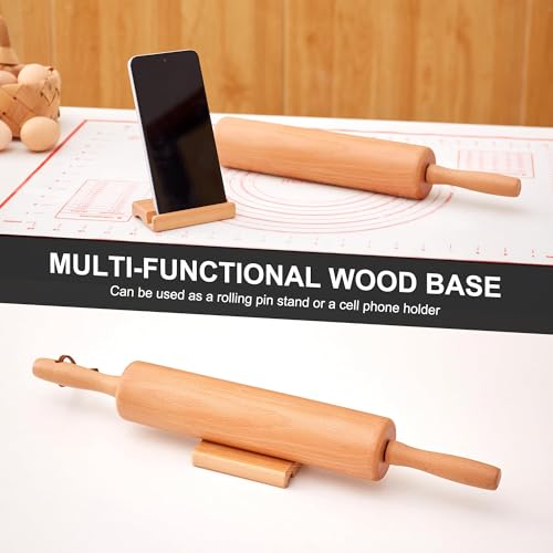 40% Off Classic Wood Rolling Pin Set with Silicone Mat - Image 4
