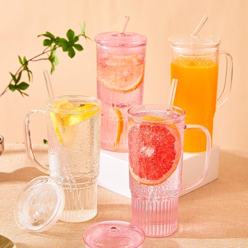 50% Off GOSCHE 24oz Glass Cups with Lids & Straws (2-Pack) - Image 4