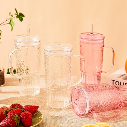 50% Off GOSCHE 24oz Glass Cups with Lids & Straws (2-Pack) - Image 5