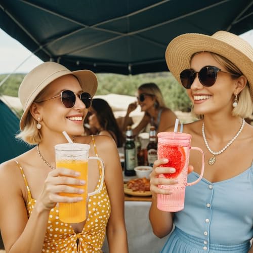 50% Off GOSCHE 24oz Glass Cups with Lids & Straws (2-Pack) - Image 7