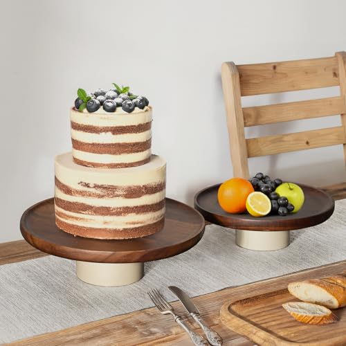 48% Off CEEFU Rustic Acacia Wood Cake Stand - Image 6