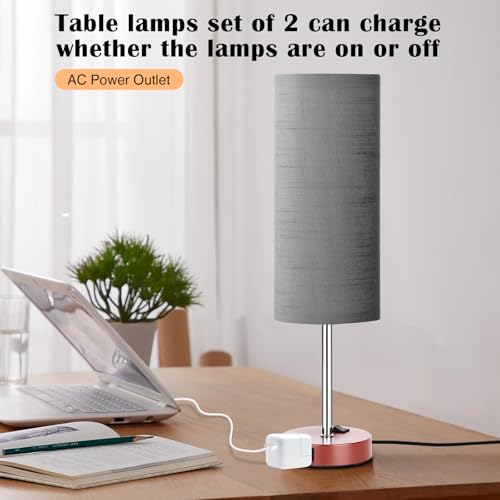 50% Off ZJOJO 2-Pack Nightstand Lamps with AC Outlets - Image 3