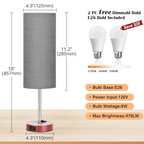 50% Off ZJOJO 2-Pack Nightstand Lamps with AC Outlets - Image 5