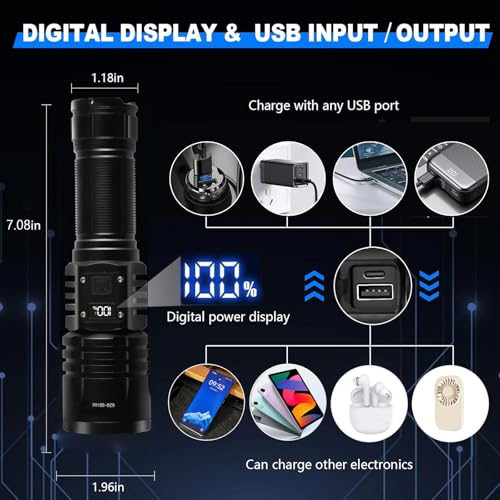 50% Off 10000 Lumen Rechargeable LED Flashlight - Image 3