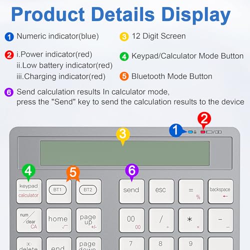 50% Off Wireless Rechargeable Bluetooth Numeric Keypad - Image 4