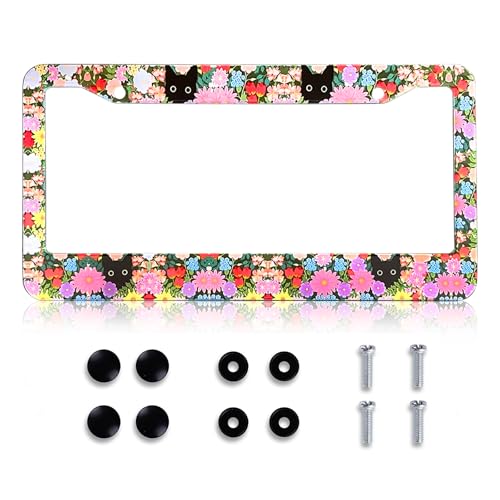 50% Off Black Cat Flower License Plate Frame - $4.99 - Image 1