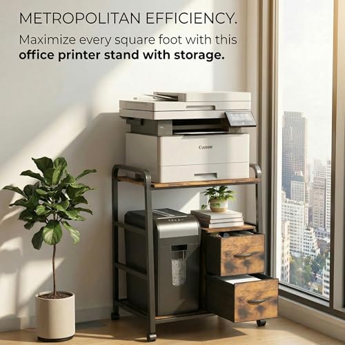 38% Off Printer Stand with Fabric Drawers & PC Tower Compartment - Image 3