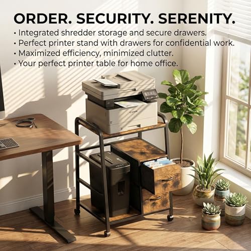 38% Off Printer Stand with Fabric Drawers & PC Tower Compartment - Image 5