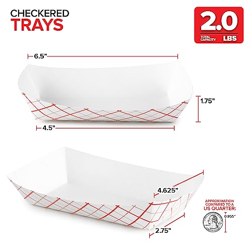 Save $4 on 100-Pack Disposable Red & White Checkered Food Trays - Image 3