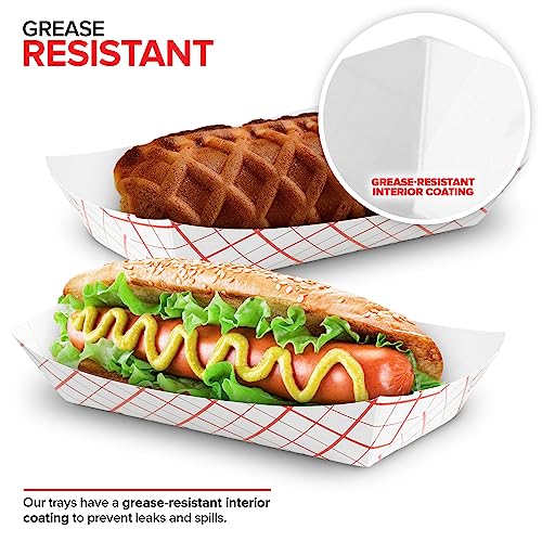 Save $4 on 100-Pack Disposable Red & White Checkered Food Trays - Image 5