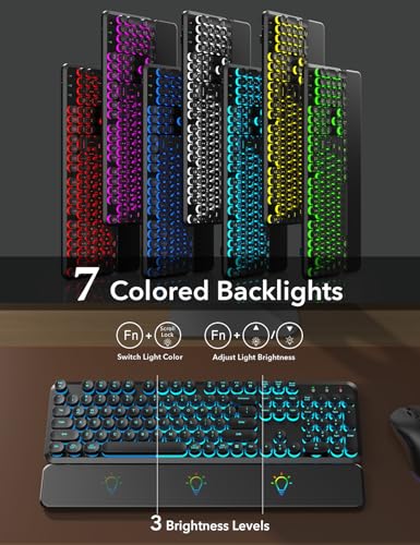 Save 35% on Retro Wireless Keyboard & Mouse Combo with RGB - Image 2