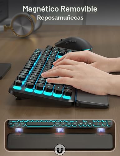 Save 35% on Retro Wireless Keyboard & Mouse Combo with RGB - Image 3