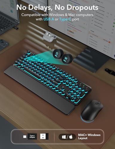 Save 35% on Retro Wireless Keyboard & Mouse Combo with RGB - Image 6