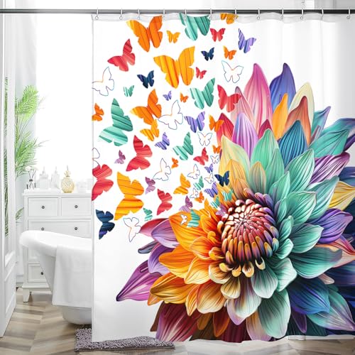 30% Off Colorful Watercolor Floral Shower Curtain - Image 1