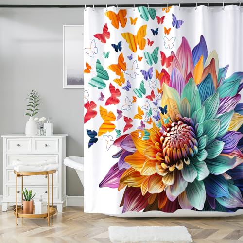 30% Off Colorful Watercolor Floral Shower Curtain - Image 2