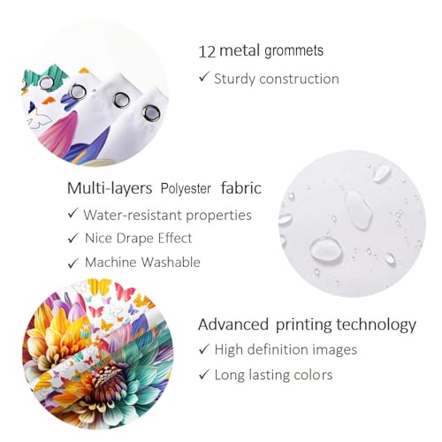 30% Off Colorful Watercolor Floral Shower Curtain - Image 5