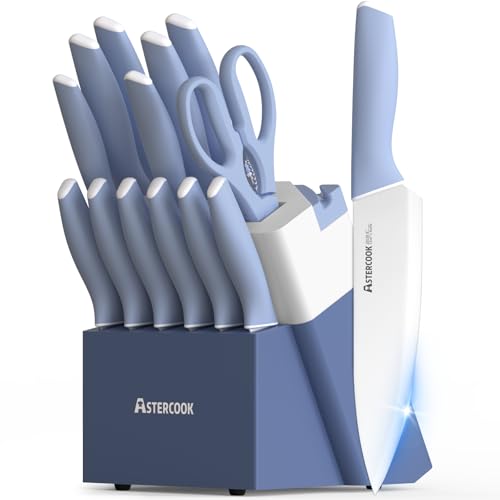Save 41% on Astercook 15-Piece German Steel Knife Set with Block - Image 1