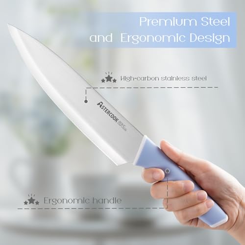 Save 41% on Astercook 15-Piece German Steel Knife Set with Block - Image 3