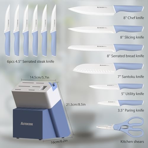 Save 41% on Astercook 15-Piece German Steel Knife Set with Block - Image 5