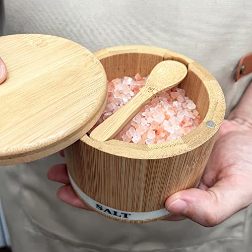 68% Off Bamboo Salt Box with Magnetic Lid & Spoon - Image 2