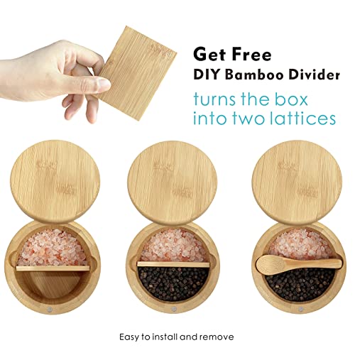 68% Off Bamboo Salt Box with Magnetic Lid & Spoon - Image 3