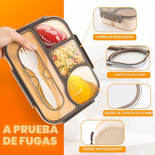 38% Off EASYFUN 4-Compartment Bento Lunch Box for Adults - Image 4