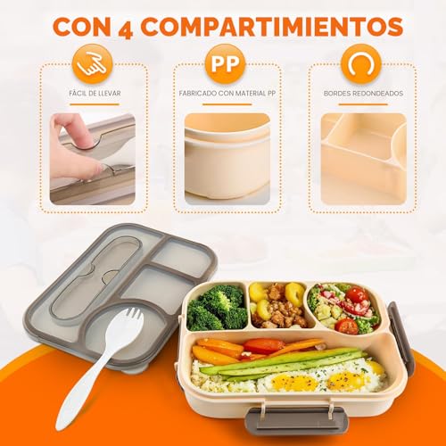 38% Off EASYFUN 4-Compartment Bento Lunch Box for Adults - Image 5