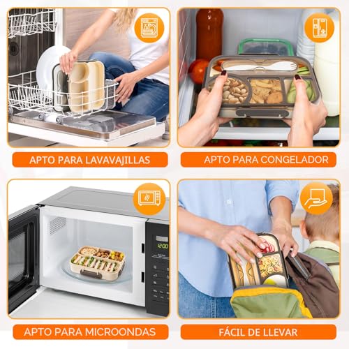 38% Off EASYFUN 4-Compartment Bento Lunch Box for Adults - Image 6