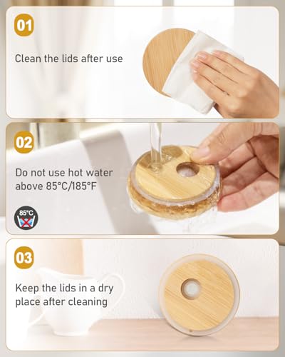 sungwoo 4-Pack Glass Cups with Lids & Straws - 37% Off - Image 6